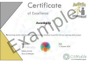 Autistic Involvement Certificate